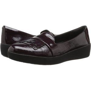 FitFlop Women's Fringey Sneakerloafer Ballet Flat - Deep Plum - Size 6